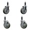 Service Caster 5'' Gray Poly Wheel Swivel 1'' Expanding Stem Caster Set 2 Brakes, 4PK SCC-EX20S514-PPUB-2-TLB-2-1 - alternate 1